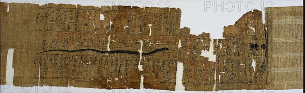 Book of Amduat, Perhaps of Bakenmut, with Elements of the Tenth through Twelfth Hours, 1000-900 BC. Creator: Unknown.