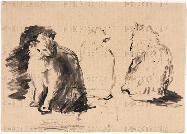 Cats (recto). Creator: Théodule Ribot (French, 1823-1891).