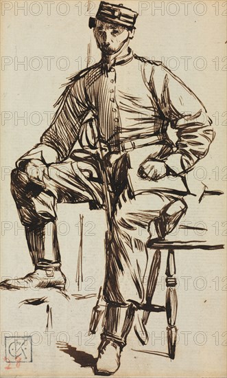 Charles Keene as a Volunteer. Creator: Charles Samuel Keene (British, 1823-1891).