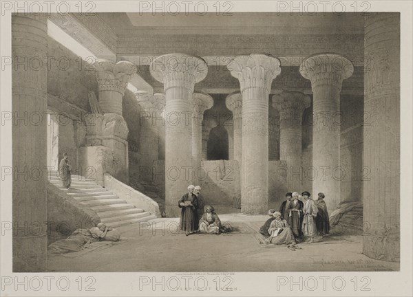 Egypt and Nubia, Volume I: Temple at Esneh, 1846. Creator: Louis Haghe (British, 1806-1885); F.G.Moon, 20 Threadneedle Street, London.