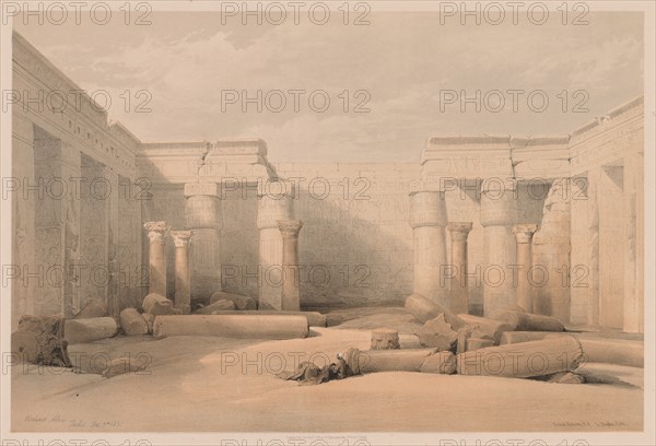 Egypt and Nubia: Volume II - No. 18, Medinet Abou, Thebes, 1832. Creator: Louis Haghe (British, 1806-1885).