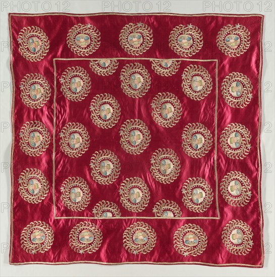 Embroidered Square, 19th century. Creator: Unknown.