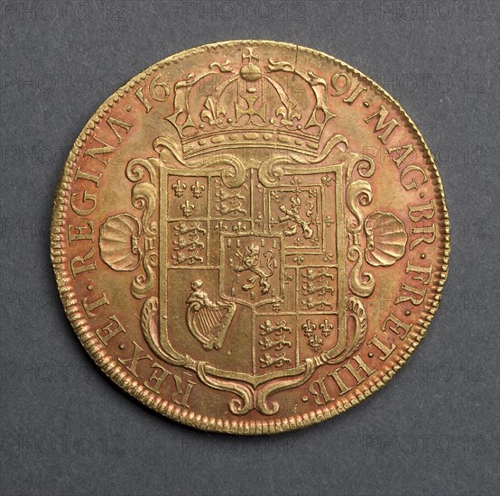 Five Guineas (reverse), 1691. Creator: Unknown.