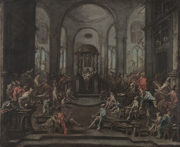Interior of a Synagogue, c. 1725-1735. Creator: Alessandro Magnasco (Italian, 1667-1749).