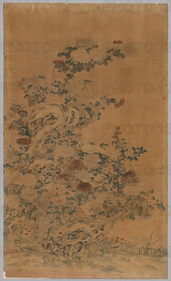 Ko Ssu Panel: Rocks and Chrysanthemums, 1700s - 1800s. Creator: Unknown.