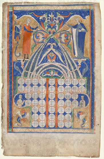 Leaves from Gratian's Decretum: Table of Affinity and Table of Consanguinity, c. 1270-1300. Creator: Unknown.