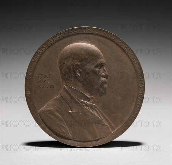 Medal: Abram Stevens Hewitt (obverse), 1875-1925. Creator: Louis-Oscar Roty (French, 1846-1911).