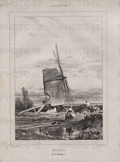 Mill in the Sologne, France, 1835. Creator: Jules Dupré (French, 1811-1889).