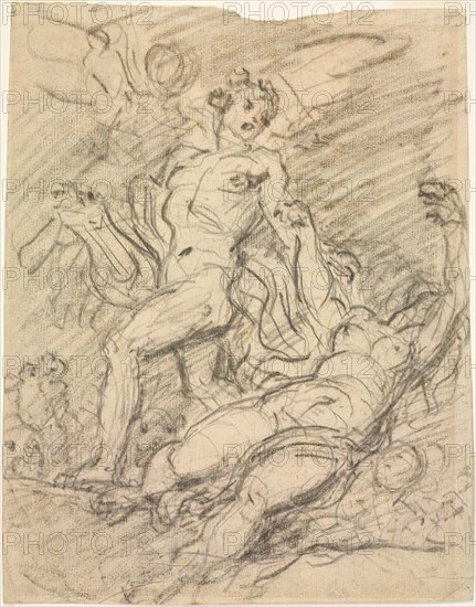 Orpheus and Eurydice (recto); Figure Studies (verso) , c. 1761. Creator: Jean-Honoré Fragonard (French, 1732-1806).