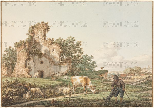 Pastoral Landscape with a Ruin, 1799. Creator: Jacob Cats (Dutch, 1741-1799).