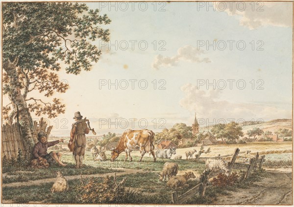 Pastoral Landscape with Village, 1799. Creator: Jacob Cats (Dutch, 1741-1799).