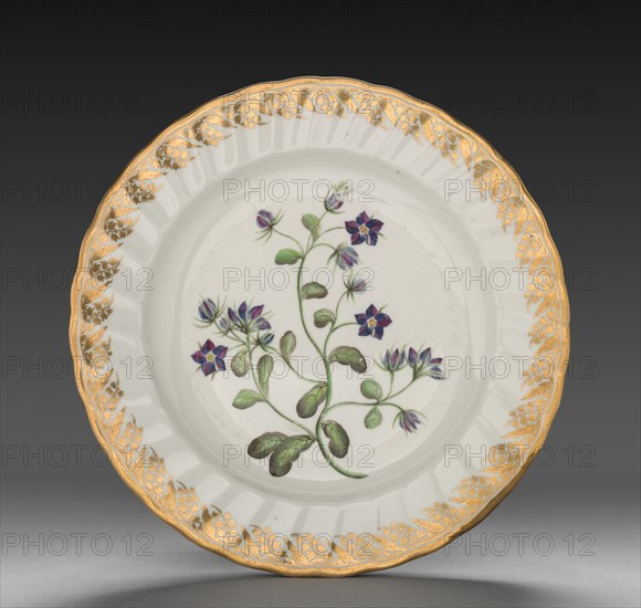 Plate from Dessert Service: Venus Looking Glass, c. 1800. Creator: Derby (Crown Derby Period) (British).