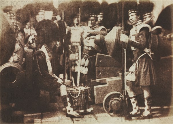 Scots Guards at Edinburgh Castle, 1846. Creator: David Octavius Hill (British, 1802-1870); Robert Adamson (British, 1821-1848), and.