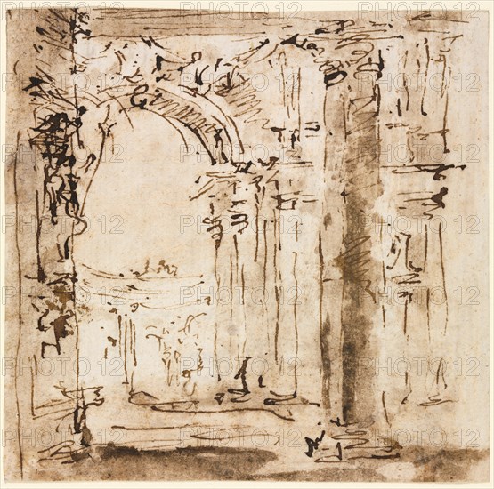 Sketch of the Labyrinth of the Villa Pisani, 1773-1778(?). Creator: Francesco Guardi (Italian, 1712-1793).