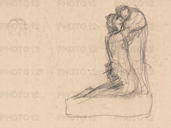 Sketch of Two Figures Embracing (verso). Creator: Théodule Ribot (French, 1823-1891).