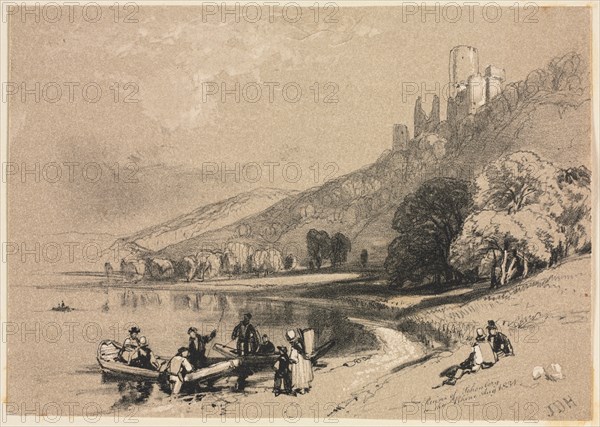 Sketches at Home and Abroad: Ruins of Schonberg on the Rhine, 1834. Creator: James Duffield Harding (British, 1798-1863); Charles Tilt, Fleet Street.