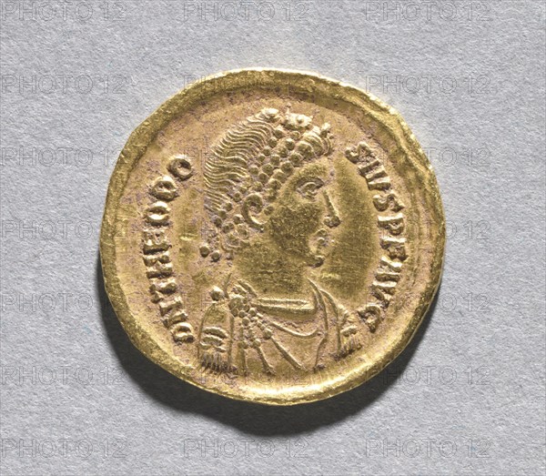 Solidus of Theodosius I the Great (obverse), 383-388. Creator: Unknown.