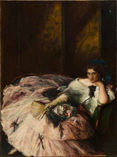 Souvenir of an "International Ball" (Portrait of Miss Kathleen Bruce), 1907. Creator: Charles Hasslewood Shannon (British, 1863-1937).