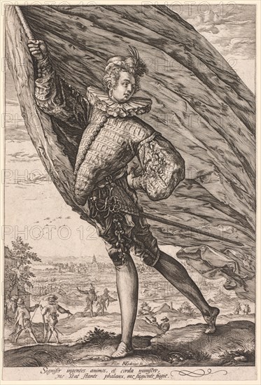 The Standard Bearer, Turned to Left, 1587. Creator: Hendrick Goltzius (Dutch, 1558-1617).