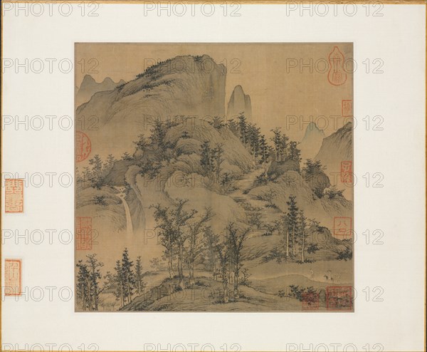 Travelers in Autumn Mountains, 1st half 1300s. Creator: Sheng Mou (Chinese, active c. 1310-1350).