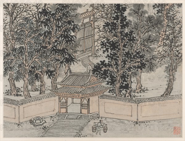 Twelve Views of Tiger Hill, Suzhou: Tiger-Flight Spring at the Back Gate, after 1490. Creator: Shen Zhou (Chinese, 1427-1509).