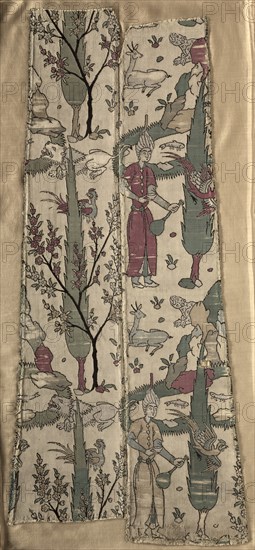 Wine bearers in landscape, from a robe, 1525-1550. Creator: Unknown.