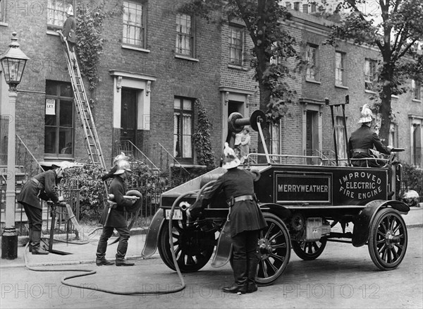 1900 Merryweather Electric Fire Engine. Creator: Unknown.