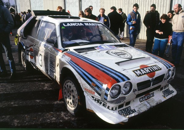 Lancia Delta S4, Markku Alen at Parc Ferme 1986 R.A.C. Rally. Creator: Unknown.