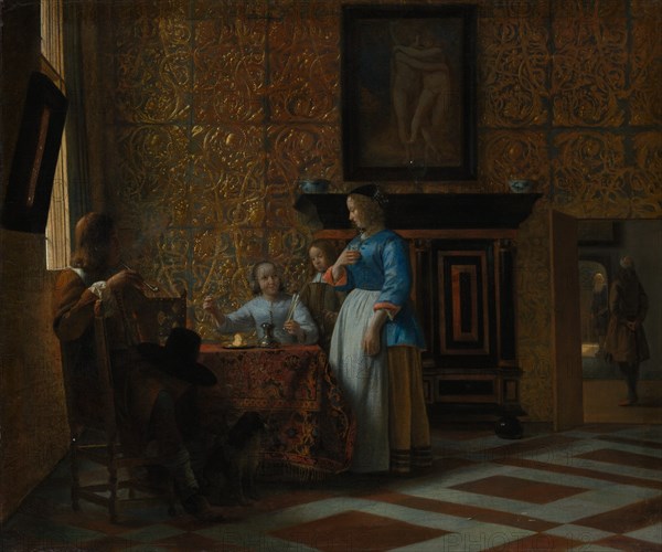 Leisure Time in an Elegant Setting, ca. 1663-65. Creator: Pieter de Hooch.