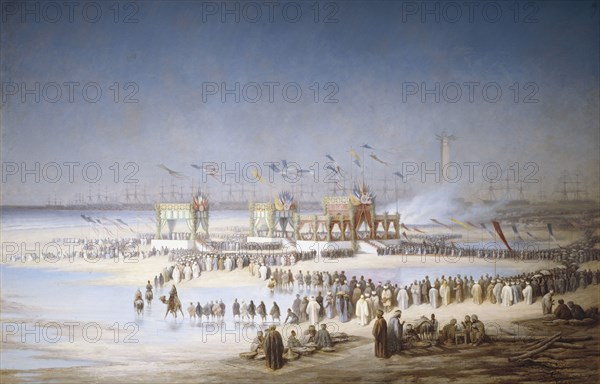 Inauguration Ceremony of the Suez Canal at Port-Said, 17 November, 1869, 1869. Creator: Riou, Edouard (1833-1900).