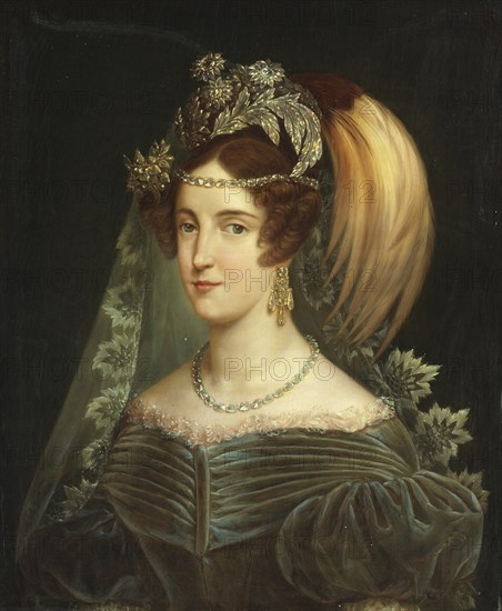 Portrait of Maria Cristina of Savoy (1812-1836), Queen of the Two Sicilies, 1830. Creator: Navarra, Giuseppe (active End of 18th - Early 19th cen.).