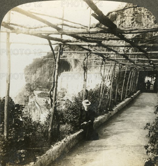 'Capuchin convent (hotel) and cliffs at Amalfi (W.), Italy', c1909. Creator: Unknown.