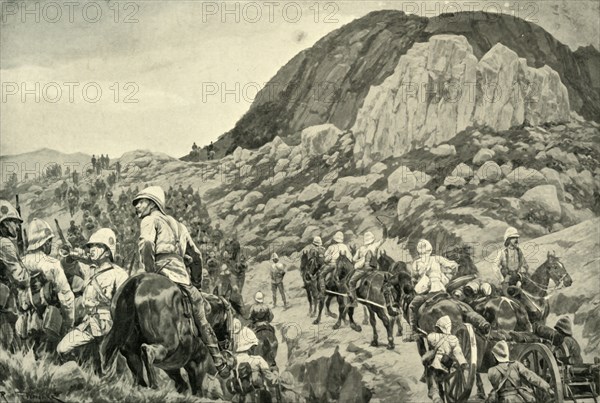 'Going Out to the Attack on Spion Kop on January 24', 1900. Creator: Richard Caton Woodville II.