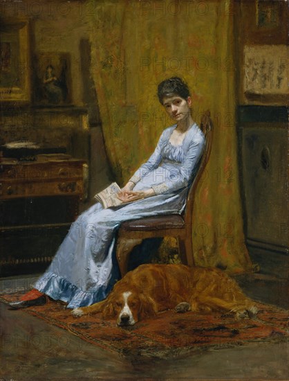 The Artist's Wife and His Setter Dog, ca. 1884-89. Creator: Thomas Eakins.