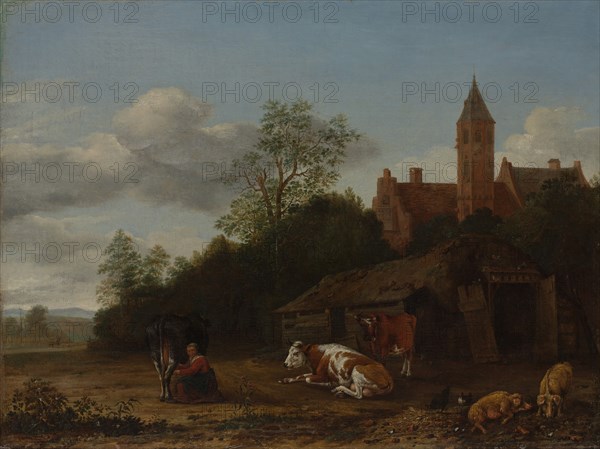 Barnyard Scene, ca. 1650-55. Creator: Anthonie van Borssom.