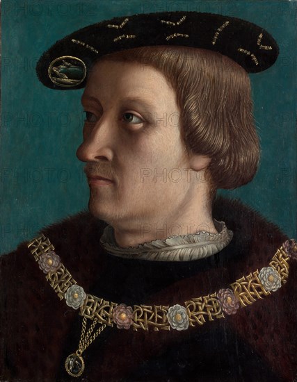 Portrait of a Man Wearing the Order of the Annunziata of Savoy. Creator: ? French Painter (first quarter 16th century).