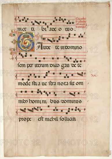 Bifolium with Foliated Initial C, from a Gradual, second half 15th century. Creator: Unknown.