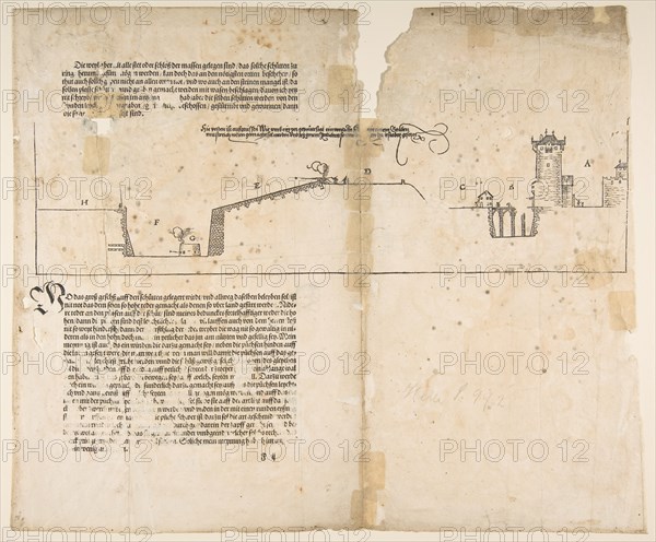 Last Illustration from Dürer's Treatise on Fortification, Nuremberg, 1527.n.d. Creator: Albrecht Durer.