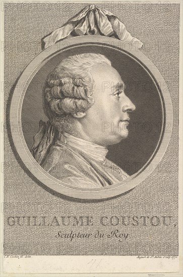 Portrait of Guillaume Coustou, 1770. Creator: Augustin de Saint-Aubin.