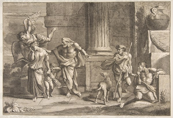 The Expulsion of Hagar, 1646-70. Creator: Charles Masse.