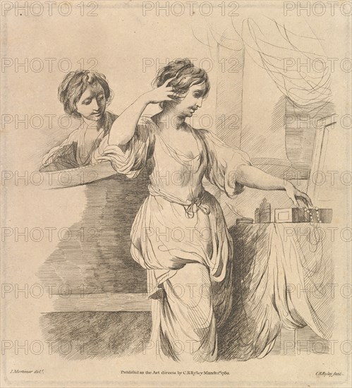 Woman at Her Toilet, March 1, 1780. Creator: Charles Reuben Ryley.