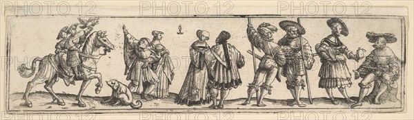 Lansquenets and ladies, 1531. Creator: Christoph Bockstorffer.