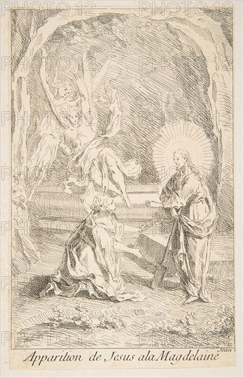 Christ appearing to Mary Magdelen.n.d. Creators: Claude Gillot, Jacques Gabriel Huquier.