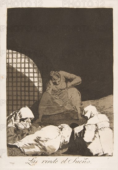 Plate 34 from 'Los Caprichos': Sleep overcomes them