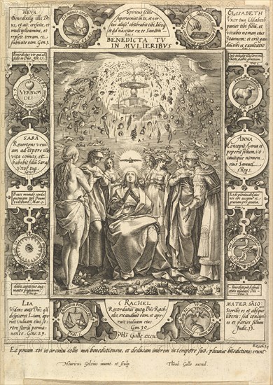 Benedicta tu in Mulieribus, from Christian and Profane Allegories. Creator: Hendrik Goltzius.