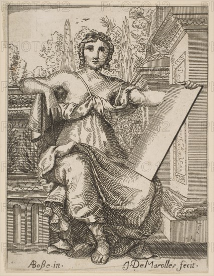 Seated Woman Holding a Tablet, late 17th, mid 18th century. Creator: Possibly by Jean Antoine de Maroulles