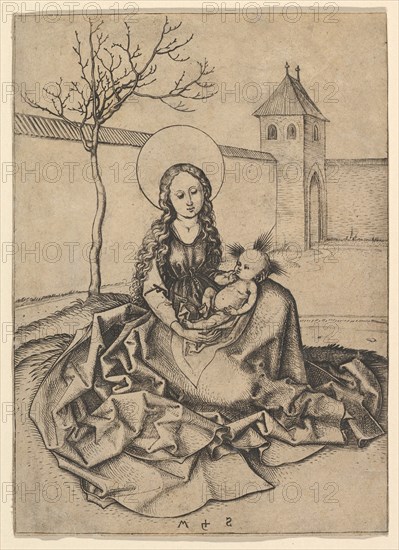 The Madonna and Child in the Courtyard, ca. 1435-1491. Creator: Martin Schongauer.