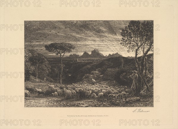 Opening the Fold, or Early Morning, 1880. Creator: Samuel Palmer.