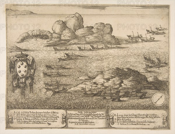 Capture of Two Galleys at Byserta, 1628. Creator: Stefano della Bella.