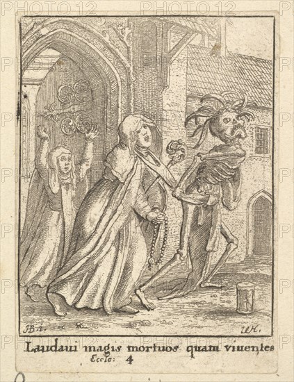 The Abbess, from the Dance of Death, 1651. Creator: Wenceslaus Hollar.